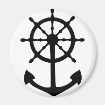 icono negro del ancla del volante iman