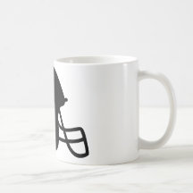 icono negro del casco de fútbol americano tazas de café