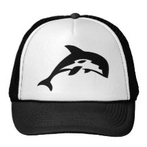 icono negro del delfín gorras
