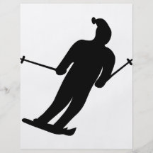 icono negro del esquiador tarjeton