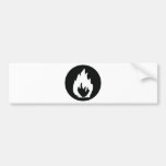 icono negro del fuego pegatina de parachoque