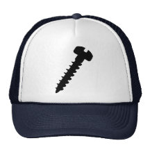 Icono negro del tornillo gorro de camionero