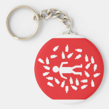 icono rojo de la liga del alcohol llaveros personalizados