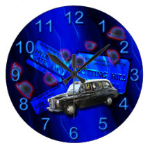 Iconos británicos de Londres del taxi azules Relojes De Pared