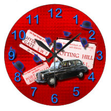 Iconos británicos de Londres del taxi Relojes De Pared