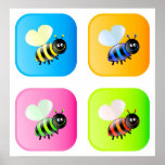 Iconos de la abeja posters