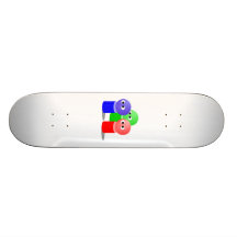 Iconos del verde azul y del rojo tabla de skate