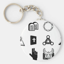 Iconos religiosos cristianos llaveros