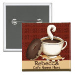 Identificación del nombre del personal del café pin