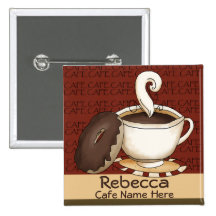 Identificación del nombre del personal del café pin