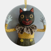 Iggy loco, ornamento del gato negro de Halloween Adorno