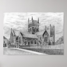 Iglesia de monasterio de Wimborne Poster