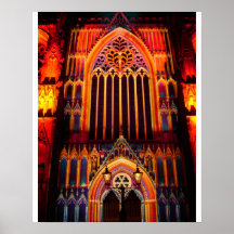 Iglesia de monasterio multicolora poster
