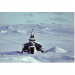 Iglesia de WW II en invierno en la isla de Amchitk Esculturas Fotográficas