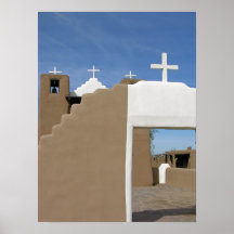 Iglesia del pueblo de Taos Poster