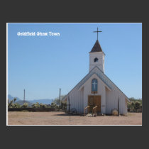 Iglesia del pueblo fantasma de Goldfield tarjetas postales