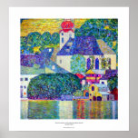 Iglesia del St Wolfgang de Klimt en Unterach en el Impresiones