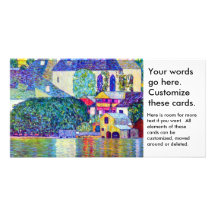 Iglesia del St Wolfgang de Klimt en Unterach en el Tarjetas Personales Con Fotos