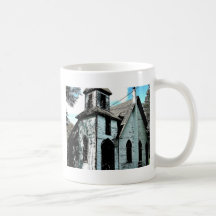 Iglesia en el bosque tazas de café