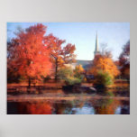 Iglesia en otoño impresiones
