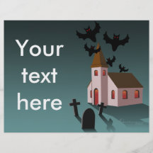 Iglesia fantasmagórica, aviador tarjetas informativas