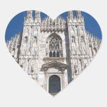 Iglesia gótica Milano Italia de la catedral de Mil Pegatina Corazon Personalizadas