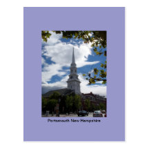 iglesia, Portsmouth New Hampshire Tarjeta Postal