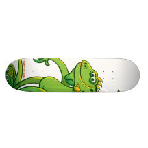 Iguana verde que da una idea patin personalizado