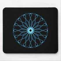 Iluminación azul de la mandala alfombrillas de raton 