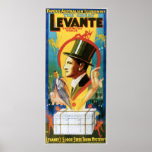 Ilusionista australiano famoso de Levante del vint Poster