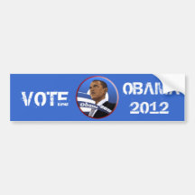 Ilustraciones 2012 de Obama Obama del voto 2012 Pegatina De Parachoque