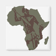 Ilustraciones africanas del guerrero del mapa de Á Imanes De Nevera