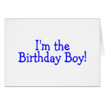 Im el azul del muchacho del cumpleaños tarjeton
