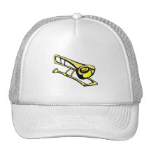imagen amarilla estilizada del gráfico del trombon gorro de camionero