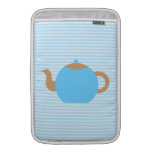 Imagen azul de la tetera en rayas azules fundas MacBook