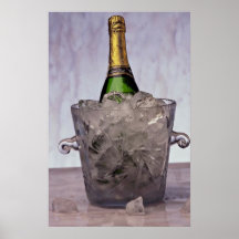 Imagen de Champán en el cubo de hielo de cristal Posters