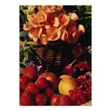 Imagen de la fruta y de las flores anuncio