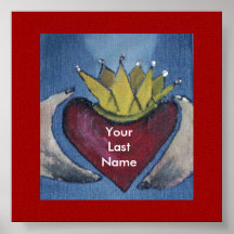 Imagen de la lona del amor del corazón de Claddagh Posters