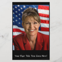 Imagen de Sarah Palin con la bandera que agita Tarjetones