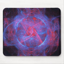 Imagen del fractal en rojo azul y romántico hermos tapetes de ratón
