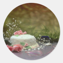 Imagen del pastel de bodas y de flores pegatina
