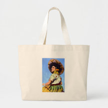 Imagen del vintage del Senorita en atuendo tradici Bolsa De Mano