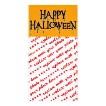 Imagen Drippy del texto del feliz Halloween Tarjetas Fotográficas Personalizadas
