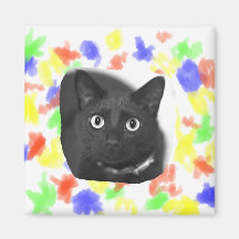 Imagen grande de BW de los ojos del gato gris Imanes Para Frigoríficos