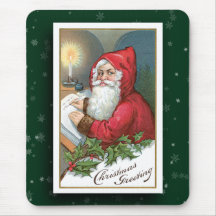 Imagen Mousepad de Papá Noel del vintage Tapetes De Raton