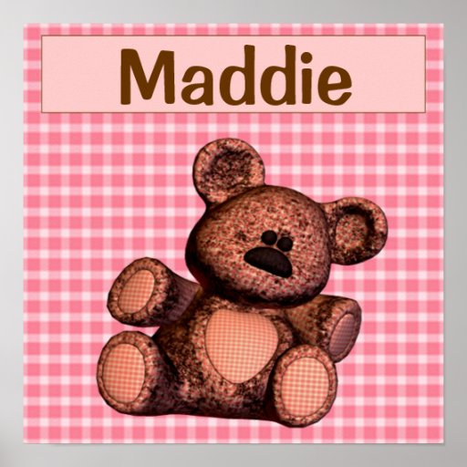 Imagen personalizada del cuarto de niños del oso d poster
