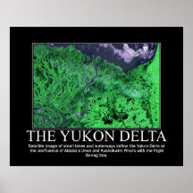 Imagen por satélite del delta del Yukón Poster
