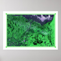 Imagen por satélite del Yukón Poster