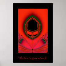 imagen roja y negra del fractal poster