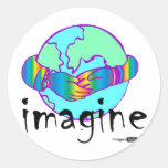 imagínese la paz de mundo pegatina
